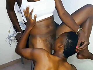 Sweet sucking pussy handles big black monster cock in amateur action.