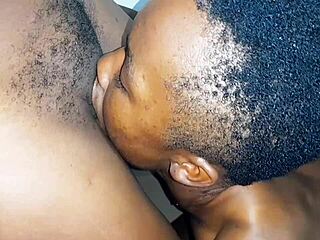 Sweet sucking pussy handles big black monster cock in amateur action.