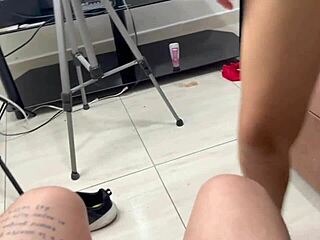 my slutty neighbor and stepsister fuck in pov, then eat the shared cum together