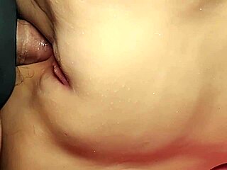 shes got a nice fat shaved pussy, close up anal double penetration