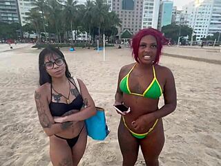 Met two latina teens on copacabana beach for interracial sex