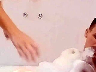 Beautiful girlfriend enjoys first time fucking with friend's big cock in hotel lingerie