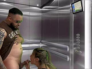 my pregant neibor did a blowjob in the elvator