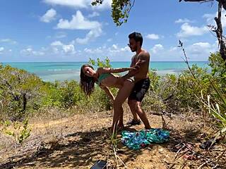 Anal sex outdoors on northeastern beach with neighbors