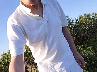 Stripped naked in public for a humiliating walk of shame