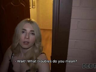 Blonde With Curly Hair Fucked By Debt Collector