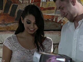 penthouse pet gina valentina spits on huge cock for deepthroat