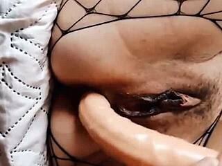 Watch this milf do double masturbation and doggy style