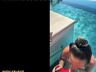 girlfriend gives public blowjob at costa rica infinity pool with dirty talk