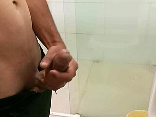 I have a good cumshot from masturbating my big cock with small waist