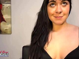 busty brunette coed victoria gives a blowjob and then gets fucked hard