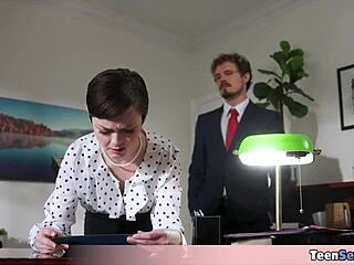 quickie fucking the extra small petite tomboi secretary with blowjob