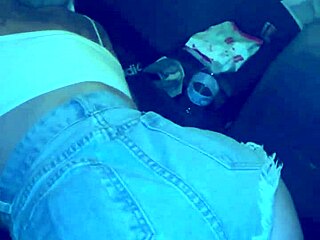 I watch the young whore give head and get fucked bareback in doggystyle, then she lets him cum in her mouth in public.