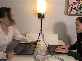 Brunette Sinn Sage And Her Lover Georgia Jones Scissoring With Pants!