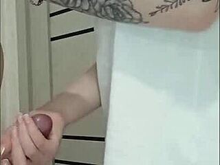 Stepmom's friend passionately jerks me off at house party