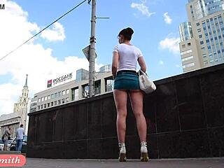 jeny smith - upskirt part 2: cute babe flashing skirt in public outdoor voyeur scene