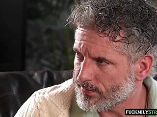 This small-breasted teen stepdaughter deepthroats her stepdad in a therapy session