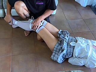 my pretty girlfriend moans as friend tickles her into neediness