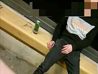 straight guy tries gay handjob outdoors?
