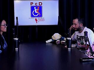 Alice Vasconcelos on the stripper pole, showing her big tits! She says,