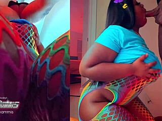 Slim BBW wants to swallow cum with her tongue rings!