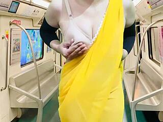 i saw my stepmother removing her clothes in the metro, showing her big tits