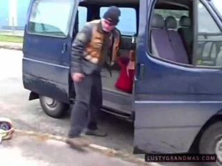 Granny effie having an intriguing adventure in the van