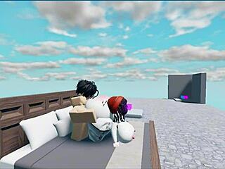 Hey whore, wanna fuck this huge white boy in our roblox collab?
