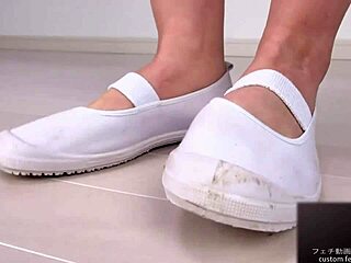 sole fetish session with lotion making erotic sounds from woman