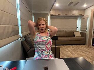 Blonde milf housewife says,