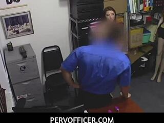 Pervofficer - Brunette Teen Fucks To Avoid Stealing Punishment