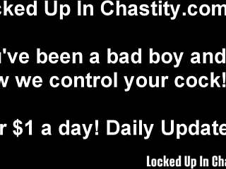 I like playing evil chastity games with submissive men using bondage toys and femdom power.