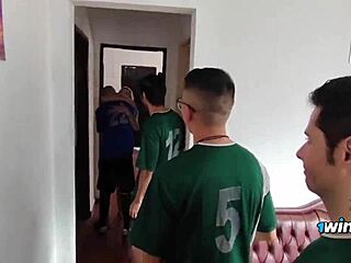 Football Team Makes Slut Suck Massive Cocks for Double Penetration