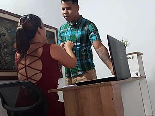 Horny Secretary With Big Tits And Big Ass Fucking Passionately In The Office With Colleague