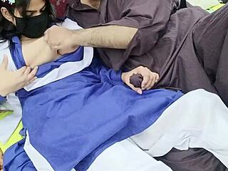 Hey, check out this desi student girl in uniform getting fucked by older guy