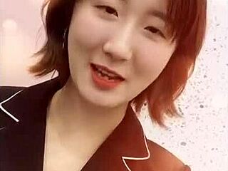 famous chinese finance star analyst dorrit yaqi gives blowjob with cum swallow in amateur college encounter