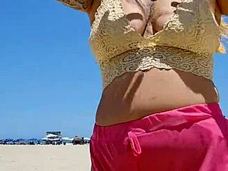 Found beach lover who gets me flashing almost naked