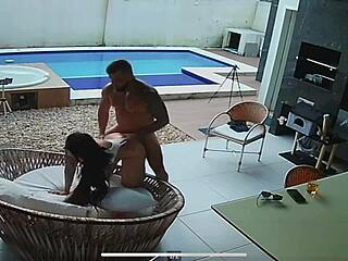 Oh man, these leaked external camera images show the photographer fuckin' with that hot Brazilian model wife of his friend, like, with tattoos and fisting her big pussy.