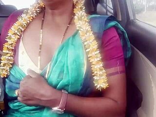 Indian Housewife Enjoys Car Sex with Dirty Talk on Long Drive for Fucking