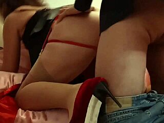 French Amateur In Leather Dress And Corset Enjoys Rimming Blowjob And Pussy Fucking Cumshots