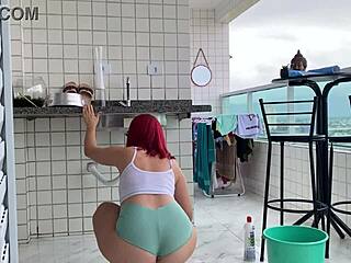 Called This Brazilian Maid To Clean The House But She Teased With Her Ass In Voyeur Fetish