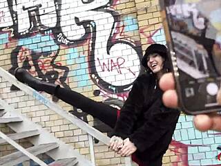 i uh feel so crazy as this skinny goth girl brisen gives rough rimjob squirting deepthroat at casting...