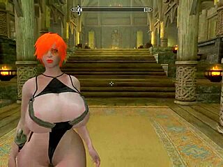 Oh my god, check out this big booty redhead with huge tits and ass in Skyrim!