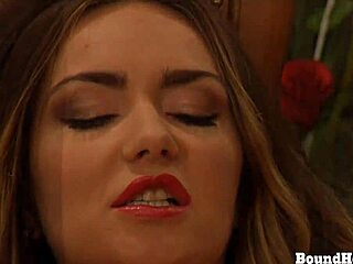 In a steamy session, the sensual dominant lesbian madame binds her submissive slave for intense pussy licking and hard orgasming.