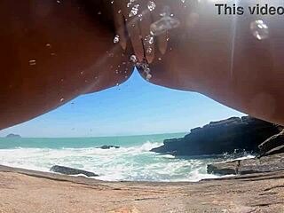 Peing and sex on the beach part 1 features latina teen riding big cock in cowgirl. Muscular guy pounds her natural tits and big pussy lips hard.