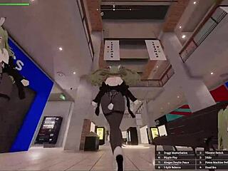 Experience this hentai game with green hair bunny girl exposing in mall pov.