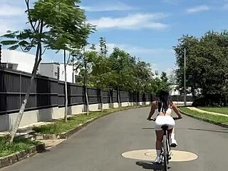 Feeling So Hot Fucking Sexy Young Colombian Cyclist Outdoors