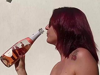 What happens when big tits meet steamy outdoor bathing in a public shower voyeur twist