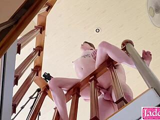 omg this kinky couple is going wild with bondage and rough fucking on the staircase 😈🔥