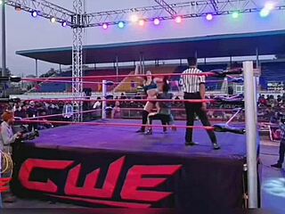 Katie Forbes performs detailed stinkface moves in wrestling